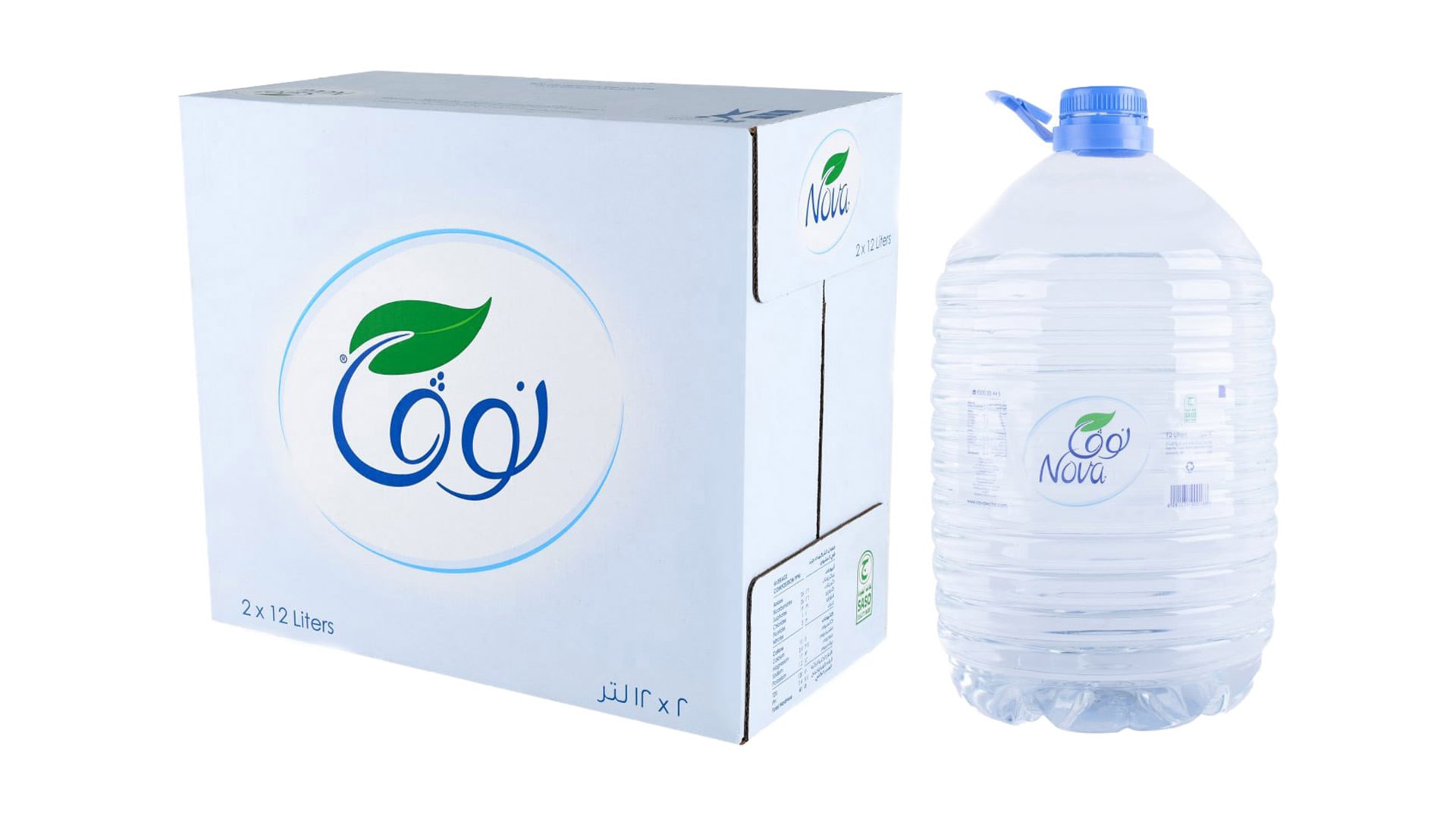 Nova Water, 12L Case, 2 Bottles