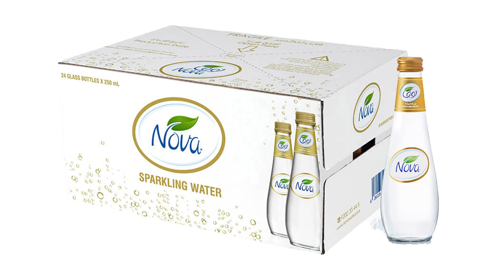 Nova Water, 250mL Sparkling Glass Case, 24 Glasses